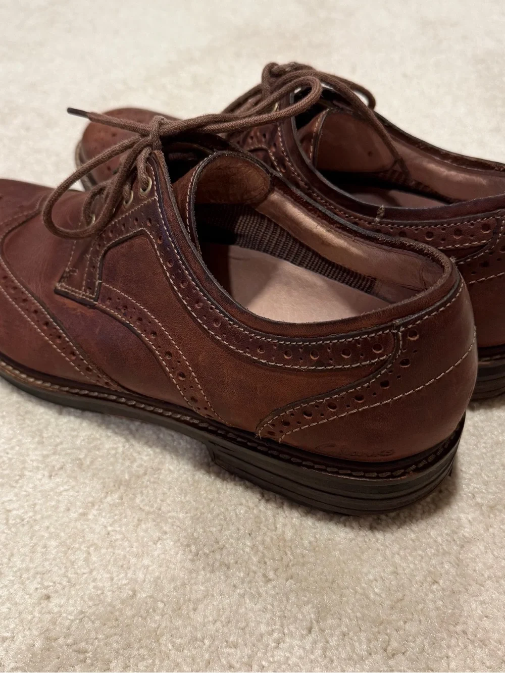 Clarks Men's Brown Leather Wingtip Oxford Shoes